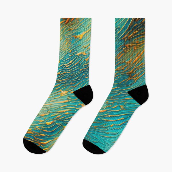 Item preview, Abstract Teal And Golden Pattern Golden Stripes Glitter Effect designed and sold by Moonsiess.