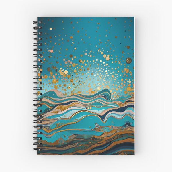 Item preview, Abstract River Teal And Golden Rain Pattern Foamy Waves Dots designed and sold by Moonsiess.