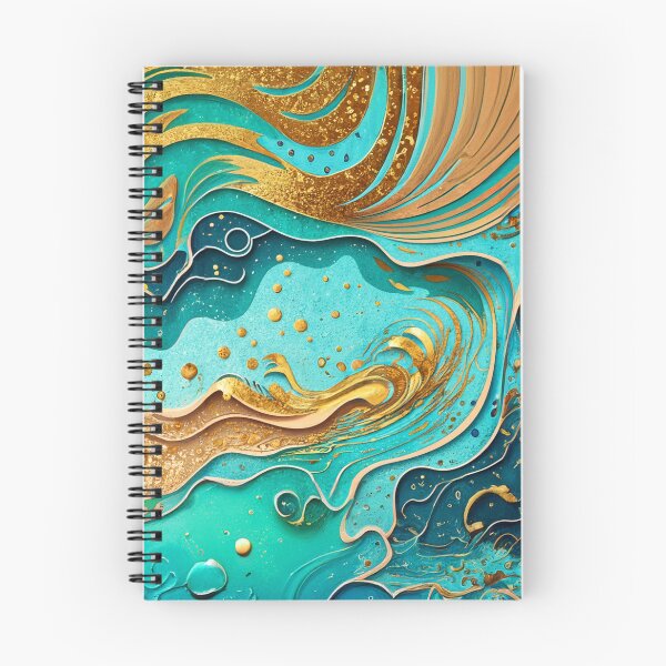 Item preview, Abstract Teal And Golden Pattern Splash Waves Golden Glitter Effect designed and sold by Moonsiess.