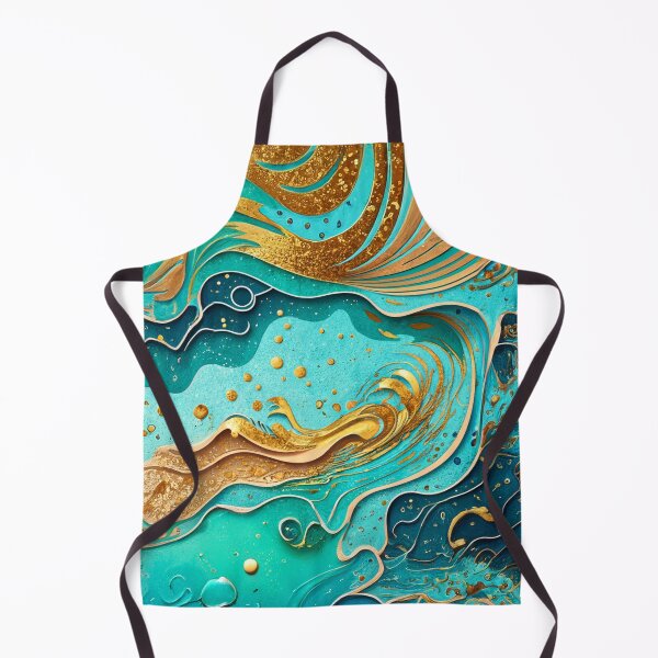 Item preview, Abstract Teal And Golden Pattern Splash Waves Golden Glitter Effect designed and sold by Moonsiess.