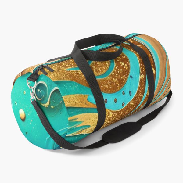 Item preview, Abstract Teal And Golden Pattern Splash Waves Golden Glitter Effect designed and sold by Moonsiess.
