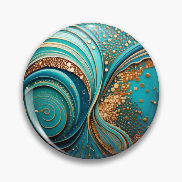 Item preview, Mysterious Abstract Teal And Golden Pattern Golden Splash Glitter Effect designed and sold by Moonsiess.