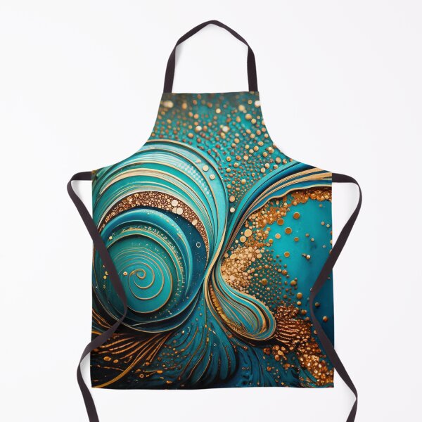 Item preview, Mysterious Abstract Teal And Golden Pattern Golden Splash Glitter Effect designed and sold by Moonsiess.