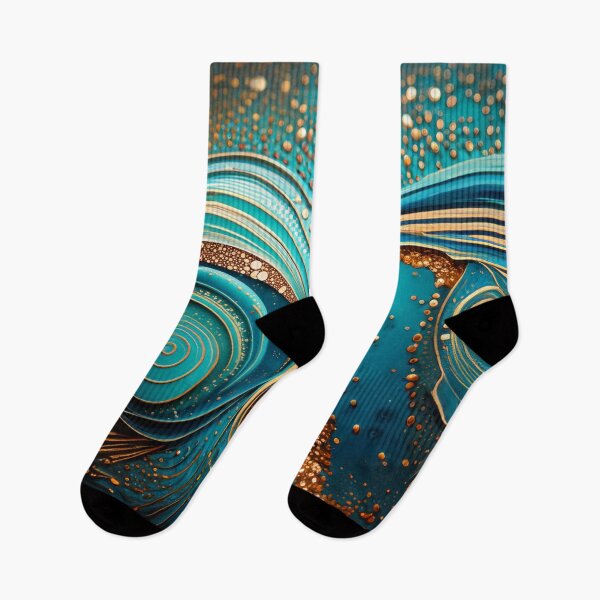 Item preview, Mysterious Abstract Teal And Golden Pattern Golden Splash Glitter Effect designed and sold by Moonsiess.