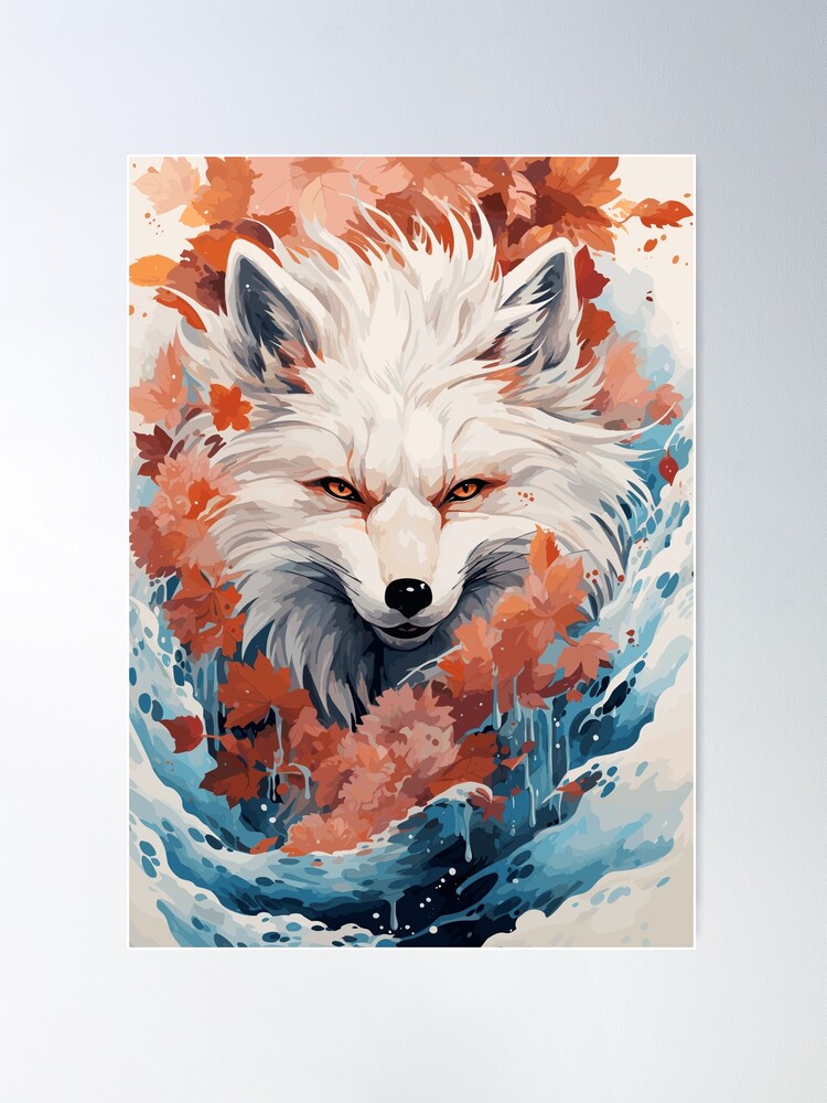 FANTASY RED FOX ART fox abstract art fox related gifts art of fox the fox  painting