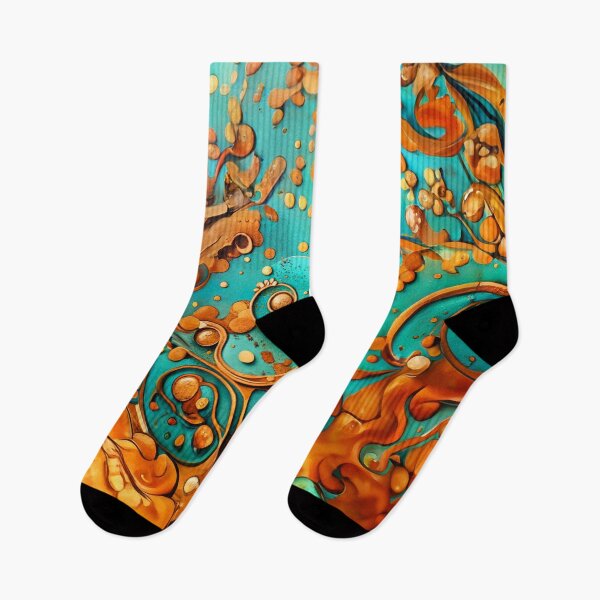 Item preview, Abstract Teal And Golden Pattern Boho Tangerine Mandala Spiral Effect designed and sold by Moonsiess.