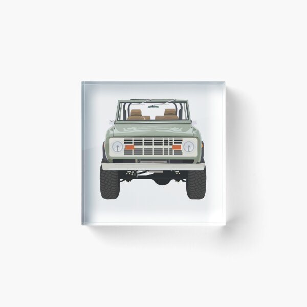 Aperçu de l'œuvre Ford Bronco verte vintage créée et vendue par elmma design.