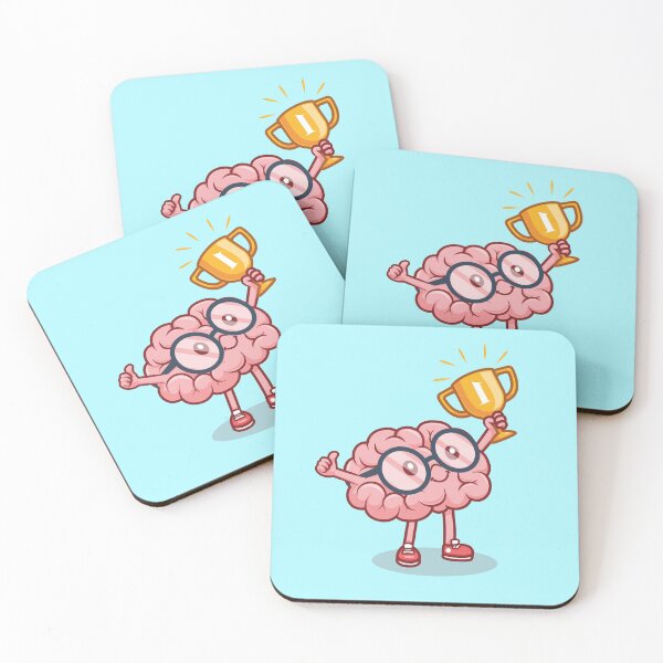 Item preview, Cute Brain Holding Gold Trophy Cartoon Vector Icon designed and sold by hjian8219.