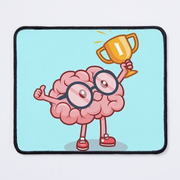 Item preview, Cute Brain Holding Gold Trophy Cartoon Vector Icon designed and sold by hjian8219.