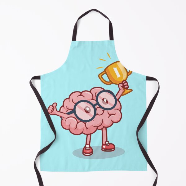 Item preview, Cute Brain Holding Gold Trophy Cartoon Vector Icon designed and sold by hjian8219.