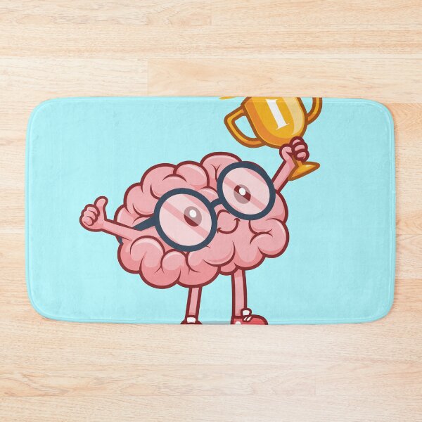 Item preview, Cute Brain Holding Gold Trophy Cartoon Vector Icon designed and sold by hjian8219.