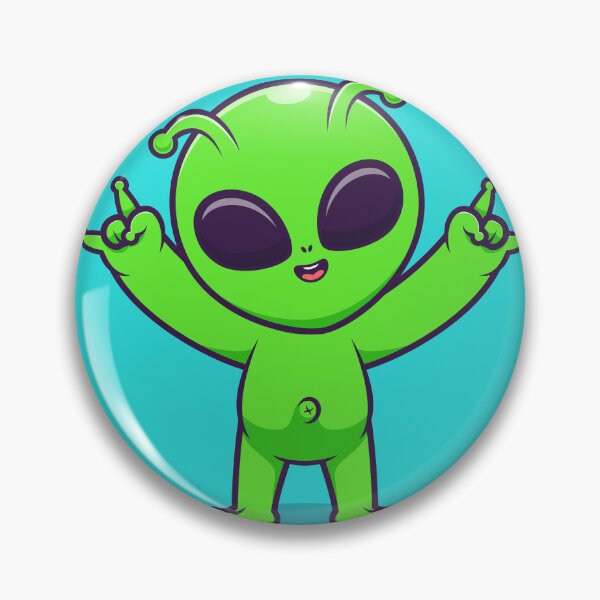 Item preview, Cute Alien with Metal Hand Cartoon Vector Icon designed and sold by hjian8219.