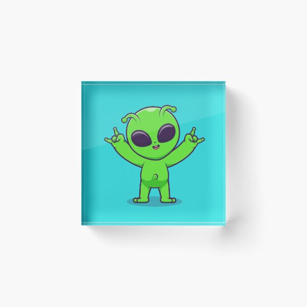 Item preview, Cute Alien with Metal Hand Cartoon Vector Icon designed and sold by hjian8219.