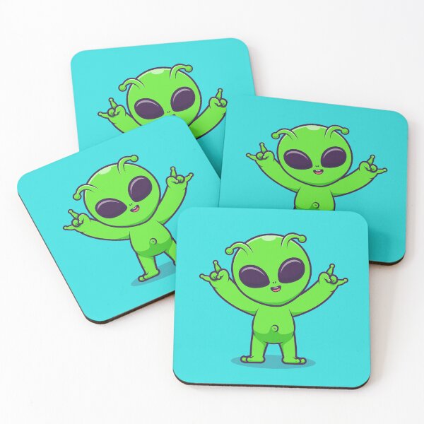 Item preview, Cute Alien with Metal Hand Cartoon Vector Icon designed and sold by hjian8219.