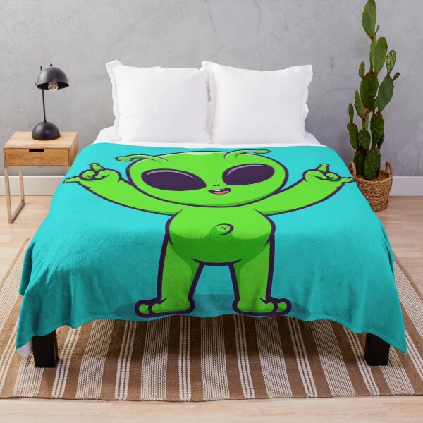 Item preview, Cute Alien with Metal Hand Cartoon Vector Icon designed and sold by hjian8219.