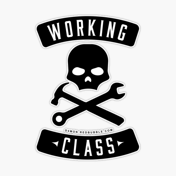 Blue Collar Working Class Skull Sticker for Sale by D4mon