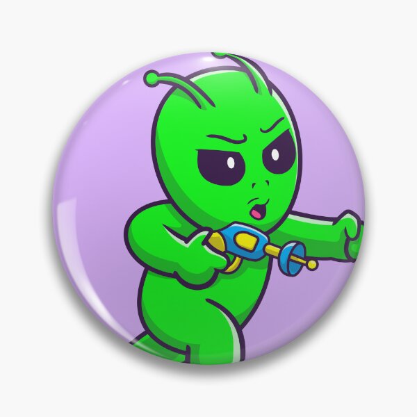 Item preview, Cute Alien with Space Gun Cartoon Vector Icon designed and sold by hjian8219.