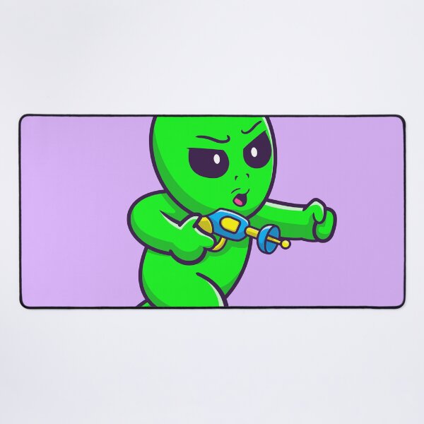 Item preview, Cute Alien with Space Gun Cartoon Vector Icon designed and sold by hjian8219.