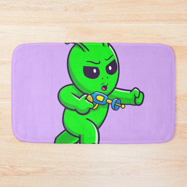 Item preview, Cute Alien with Space Gun Cartoon Vector Icon designed and sold by hjian8219.