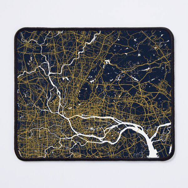 Item preview, Guangzhou City Map of China - Gold Art Deco designed and sold by deMAP.