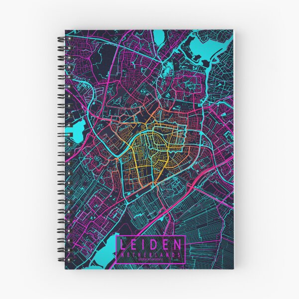 Item preview, Leiden City Map of Netherlands - Neon designed and sold by deMAP.