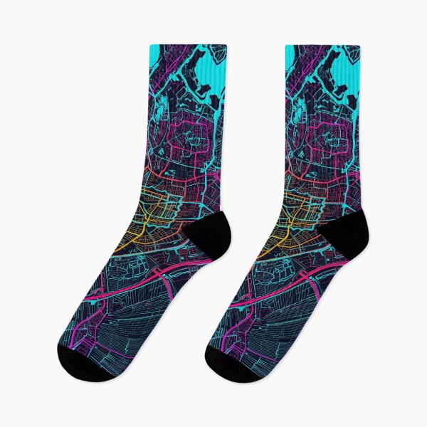 Item preview, Leiden City Map of Netherlands - Neon designed and sold by deMAP.