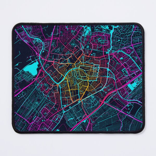 Item preview, Leiden City Map of Netherlands - Neon designed and sold by deMAP.