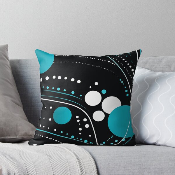Item preview, Chic Monochrome Art - Refined Abstract Lines & Polka Dots in Black and Blue designed and sold by PaintbrushPlace.