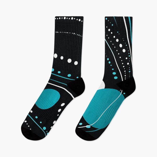 Item preview, Chic Monochrome Art - Refined Abstract Lines & Polka Dots in Black and Blue designed and sold by PaintbrushPlace.