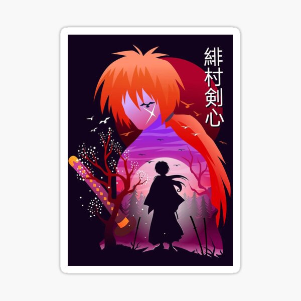 Himura kenshin - Kenshin manga Sticker by ArtSellerWorker