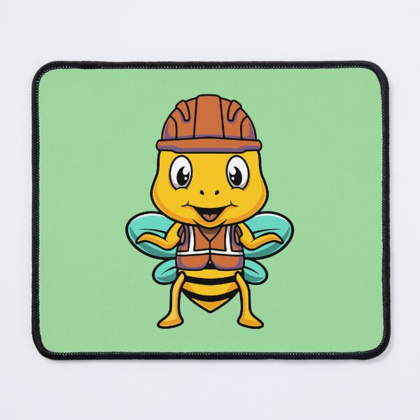 Item preview, Cute bee wearing helmet cartoon illustration designed and sold by cubbone.