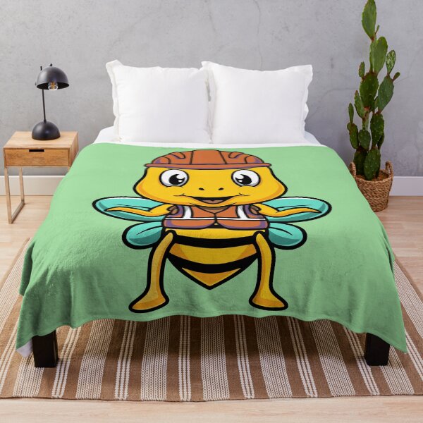 Item preview, Cute bee wearing helmet cartoon illustration designed and sold by cubbone.