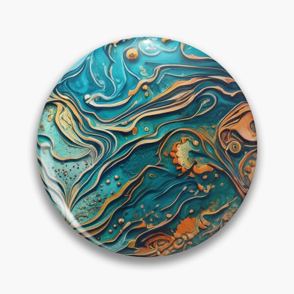 Item preview, Abstract Teal And Golden Pattern Splash Foamy Waves  designed and sold by Moonsiess.