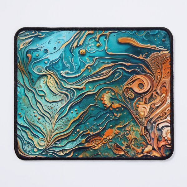 Item preview, Abstract Teal And Golden Pattern Splash Foamy Waves designed and sold by Moonsiess.