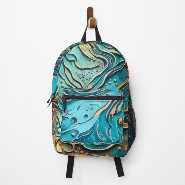 Item preview, Abstract Teal And Golden Pattern Splash Foamy Waves designed and sold by Moonsiess.