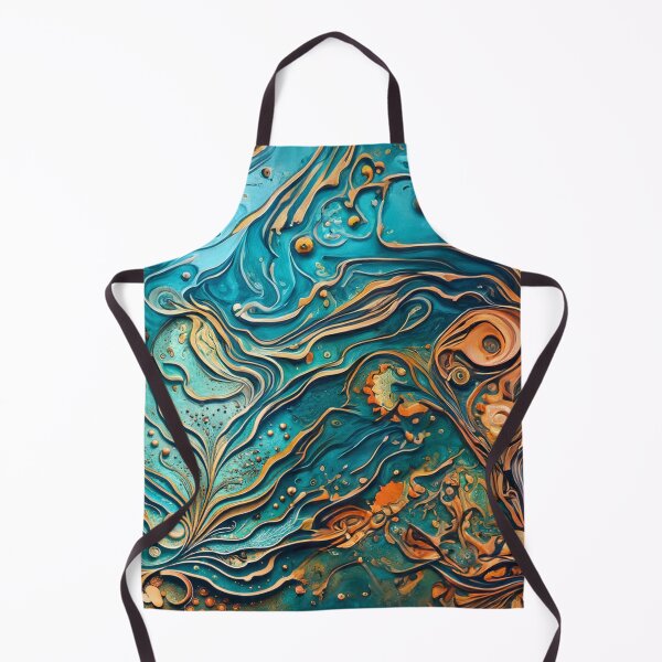 Item preview, Abstract Teal And Golden Pattern Splash Foamy Waves  designed and sold by Moonsiess.