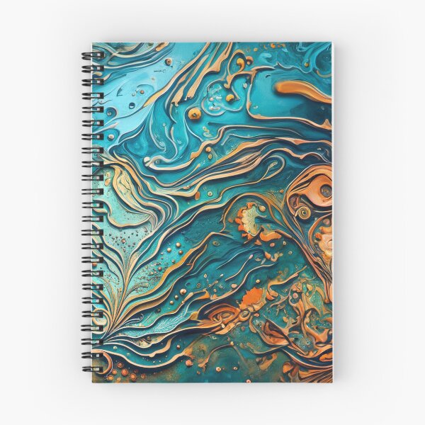 Item preview, Abstract Teal And Golden Pattern Splash Foamy Waves  designed and sold by Moonsiess.