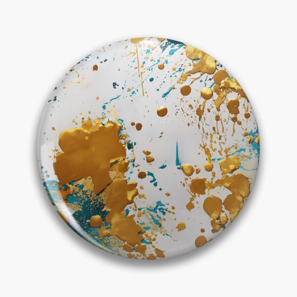 Item preview, Abstract Teal And Golden Pattern White Golden Splash Splatter Paint Effect designed and sold by Moonsiess.