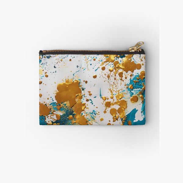 Item preview, Abstract Teal And Golden Pattern White Golden Splash Splatter Paint Effect designed and sold by Moonsiess.