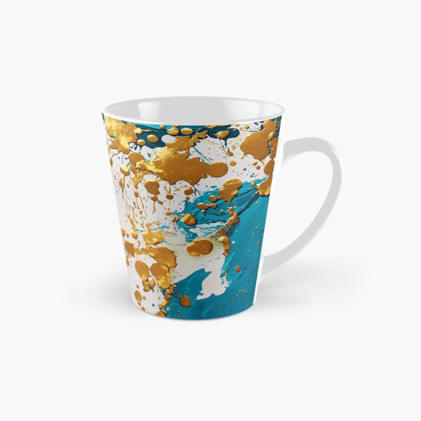Item preview, Abstract Teal And Golden Pattern White Golden Splash Splatter Paint Effect designed and sold by Moonsiess.