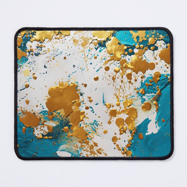 Item preview, Abstract Teal And Golden Pattern White Golden Splash Splatter Paint Effect designed and sold by Moonsiess.