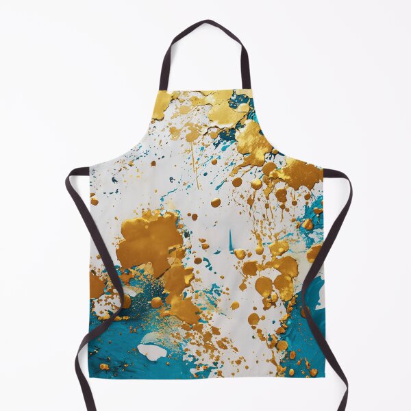 Item preview, Abstract Teal And Golden Pattern White Golden Splash Splatter Paint Effect designed and sold by Moonsiess.