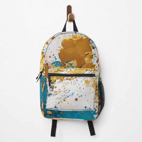 Item preview, Abstract Teal And Golden Pattern White Golden Splash Splatter Paint Effect designed and sold by Moonsiess.