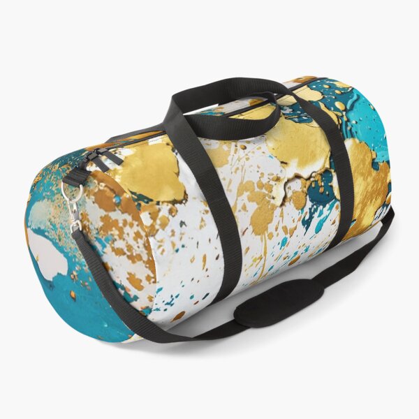 Item preview, Abstract Teal And Golden Pattern White Golden Splash Splatter Paint Effect designed and sold by Moonsiess.