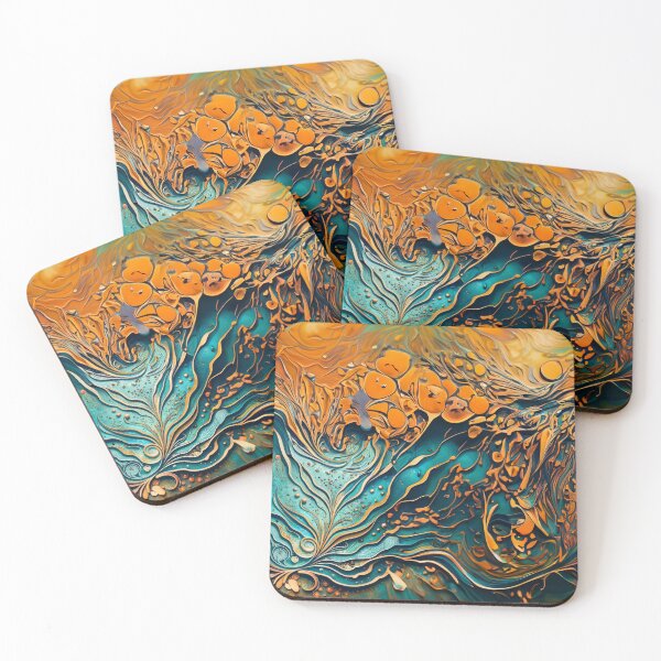 Item preview, Abstract Teal And Golden Pattern Earthy Ground Colors  designed and sold by Moonsiess.