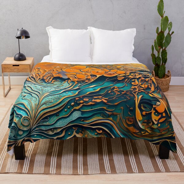 Item preview, Abstract Teal And Golden Pattern Earthy Ground Colors designed and sold by Moonsiess.