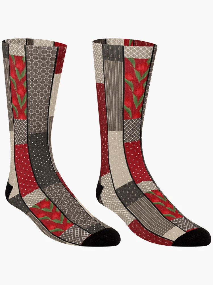 Thumbnail 3 of 5, Socks, Patchwork. Patchwork. Graphics.patchwork designed and sold by fuzzyfox.