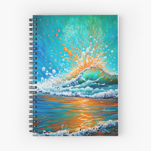Item preview, Watercolor Painting of Teal And Golden Sea Wave Splash designed and sold by Moonsiess.