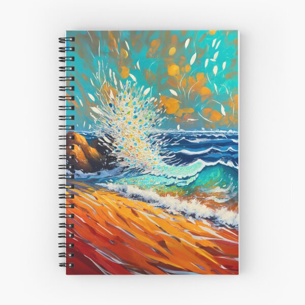Item preview, Watercolor Ocean Waves crashing on shore Teal And Golden Pattern designed and sold by Moonsiess.