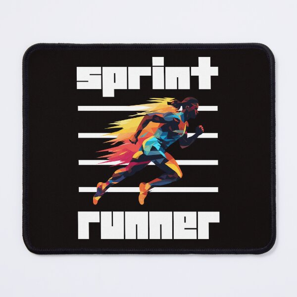 Item preview, Colorful Silhouette of an Athletic Sprint runner on fire, White lines designed and sold by Moe-Hagag.